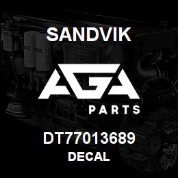 DT77013689 Sandvik DECAL | AGA Parts