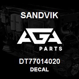 DT77014020 Sandvik DECAL | AGA Parts