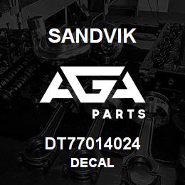 DT77014024 Sandvik DECAL | AGA Parts