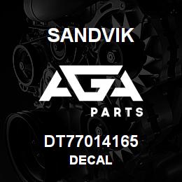 DT77014165 Sandvik DECAL | AGA Parts