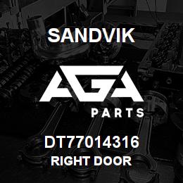 DT77014316 Sandvik RIGHT DOOR | AGA Parts