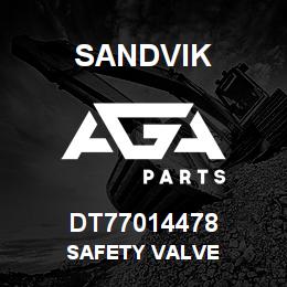 DT77014478 Sandvik SAFETY VALVE | AGA Parts