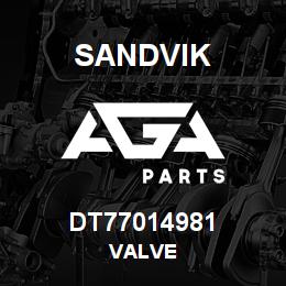 DT77014981 Sandvik VALVE | AGA Parts