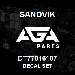DT77016107 Sandvik DECAL SET | AGA Parts