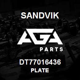 DT77016436 Sandvik PLATE | AGA Parts