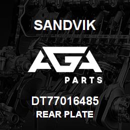 DT77016485 Sandvik REAR PLATE | AGA Parts