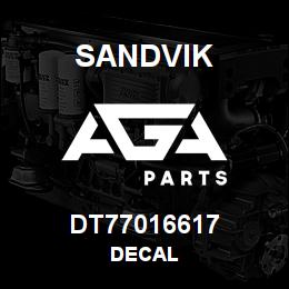 DT77016617 Sandvik DECAL | AGA Parts