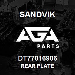 DT77016906 Sandvik REAR PLATE | AGA Parts