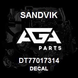 DT77017314 Sandvik DECAL | AGA Parts