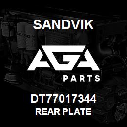 DT77017344 Sandvik REAR PLATE | AGA Parts
