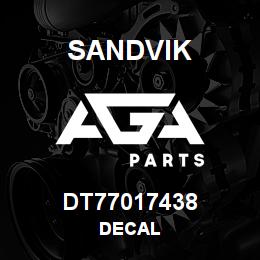 DT77017438 Sandvik DECAL | AGA Parts