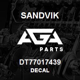 DT77017439 Sandvik DECAL | AGA Parts