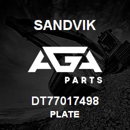 DT77017498 Sandvik PLATE | AGA Parts