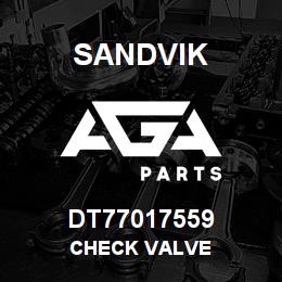 DT77017559 Sandvik CHECK VALVE | AGA Parts