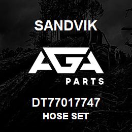 DT77017747 Sandvik HOSE SET | AGA Parts