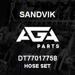 DT77017758 Sandvik HOSE SET | AGA Parts