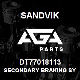 DT77018113 Sandvik SECONDARY BRAKING SYSTEM | AGA Parts