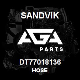 DT77018136 Sandvik HOSE | AGA Parts