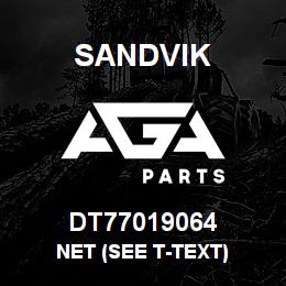 DT77019064 Sandvik NET (SEE T-TEXT) | AGA Parts