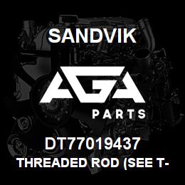 DT77019437 Sandvik THREADED ROD (SEE T-TEXT) | AGA Parts