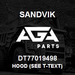 DT77019498 Sandvik HOOD (SEE T-TEXT) | AGA Parts