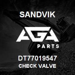 DT77019547 Sandvik CHECK VALVE | AGA Parts