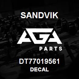 DT77019561 Sandvik DECAL | AGA Parts