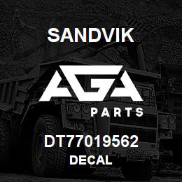 DT77019562 Sandvik DECAL | AGA Parts