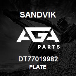 DT77019982 Sandvik PLATE | AGA Parts