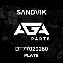 DT77020250 Sandvik PLATE | AGA Parts
