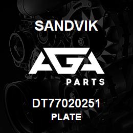 DT77020251 Sandvik PLATE | AGA Parts