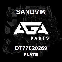 DT77020269 Sandvik PLATE | AGA Parts