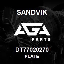 DT77020270 Sandvik PLATE | AGA Parts