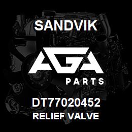 DT77020452 Sandvik RELIEF VALVE | AGA Parts