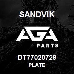 DT77020729 Sandvik PLATE | AGA Parts