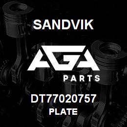 DT77020757 Sandvik PLATE | AGA Parts