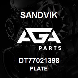DT77021398 Sandvik PLATE | AGA Parts