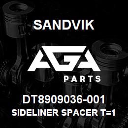 DT8909036-001 Sandvik SIDELINER SPACER T=10 "OP" | AGA Parts