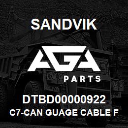 DTBD00000922 Sandvik C7-CAN GUAGE CABLE FLP TO 1ST | AGA Parts