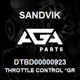 DTBD00000923 Sandvik THROTTLE CONTROL *GROUP REFERENCE | AGA Parts
