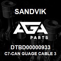 DTBD00000933 Sandvik C7-CAN GUAGE CABLE 3RD TO 4TH | AGA Parts