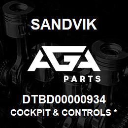 DTBD00000934 Sandvik COCKPIT & CONTROLS *GROUP REF | AGA Parts