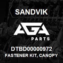 DTBD00000972 Sandvik FASTENER KIT, CANOPY GROUP | AGA Parts