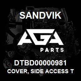 DTBD00000981 Sandvik COVER, SIDE ACCESS TS495 | AGA Parts