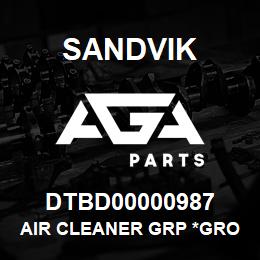 DTBD00000987 Sandvik AIR CLEANER GRP *GROUP REFERENCE | AGA Parts