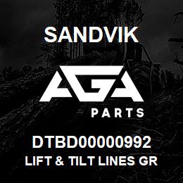 DTBD00000992 Sandvik LIFT & TILT LINES GRP *GROUP REF | AGA Parts