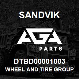 DTBD00001003 Sandvik WHEEL AND TIRE GROUP (SEE T TEXT) | AGA Parts