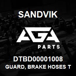 DTBD00001008 Sandvik GUARD, BRAKE HOSES TS495 | AGA Parts