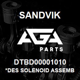 DTBD00001010 Sandvik *DES SOLENOID ASSEMBLY | AGA Parts