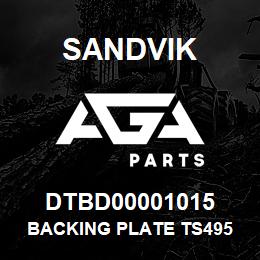 DTBD00001015 Sandvik BACKING PLATE TS495 | AGA Parts